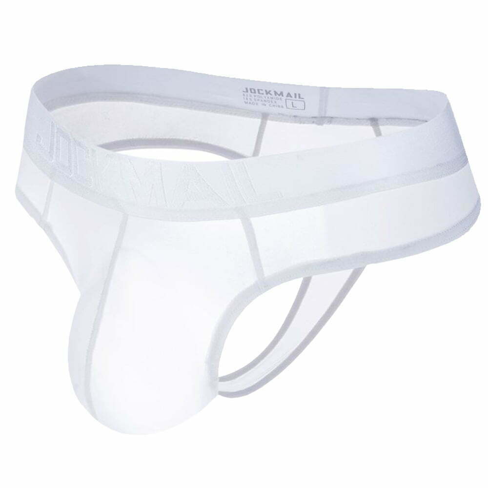 Men's JOCKMAIL JM231 Jockstrap - Black - White